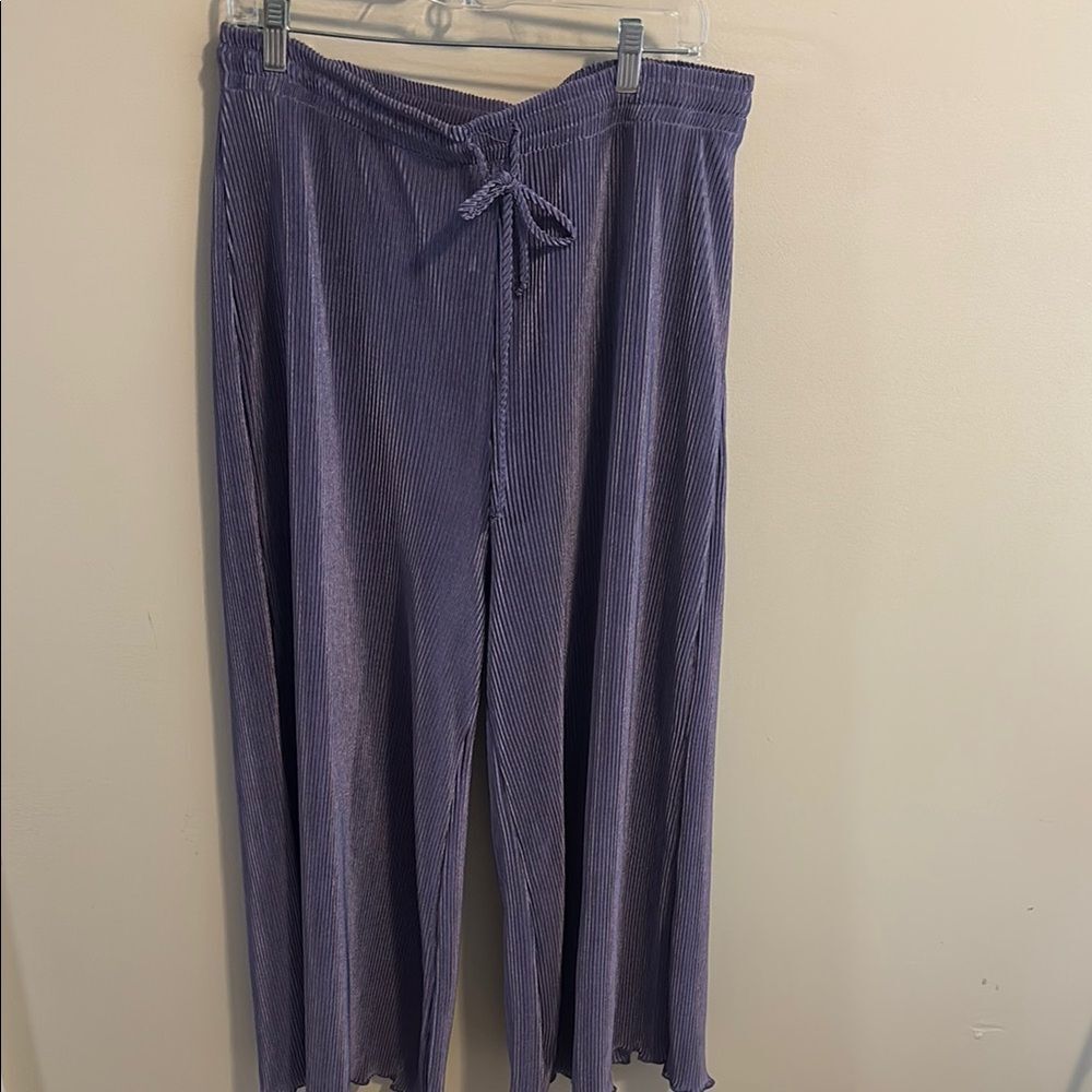 The zig zag stripe size 2xl purple  Ribbed Wide-Leg Pants